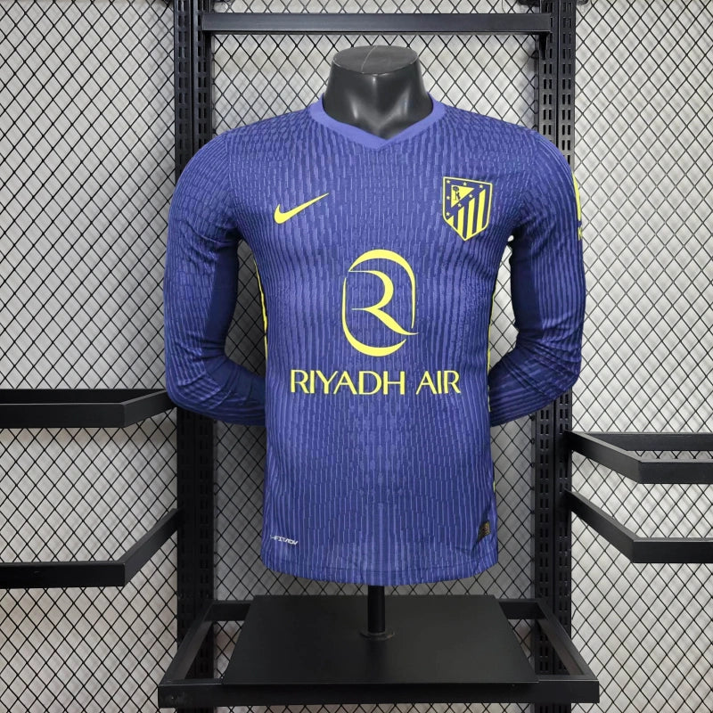 Spielerversion Atletico Madrid Trikot 25/26 Auswärts Langarm Fußballtrikot
