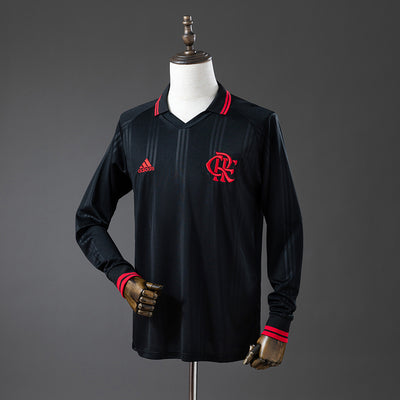 Flamengo Trikot 2019-20 Schwarz Retro-Kit Langarm