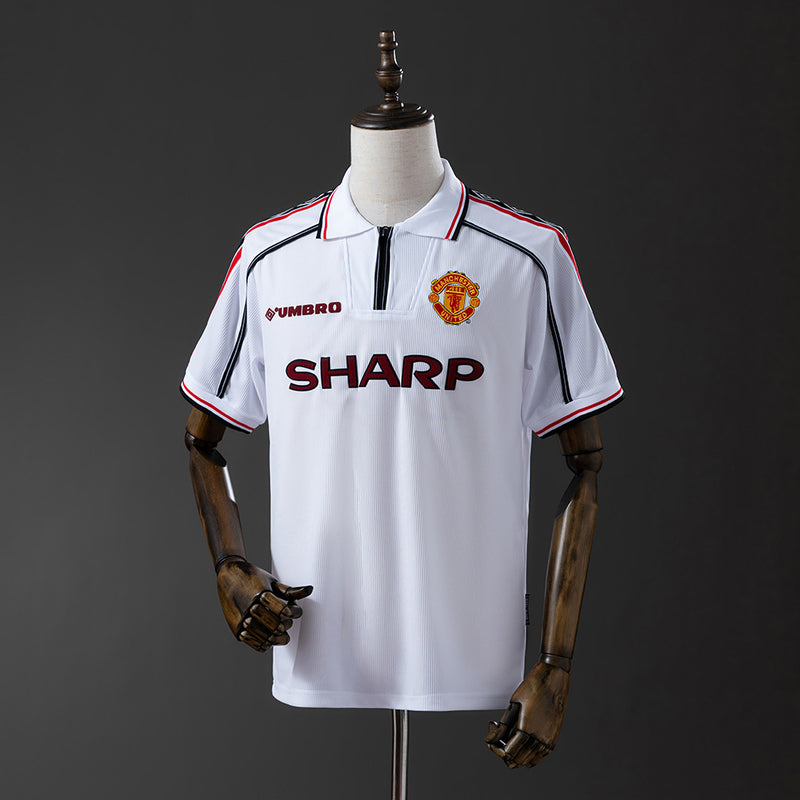 Man United Jersey1998-99 Home White Retro Football Kit