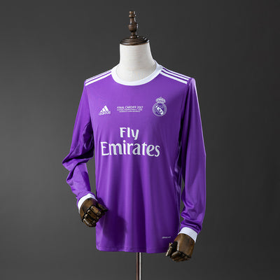 Real Madrid Trikot 2016/17 Auswärts Retro Fußballtrikot Langarm