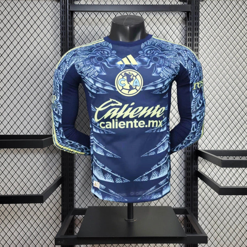 Spielerversion Club America Trikot 25/26 Auswärts Langarm Fußball Trikot