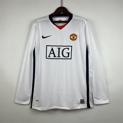 Man United Trikot Auswärtsset 2007/08 Retro Langarm Fußballteam Trikot