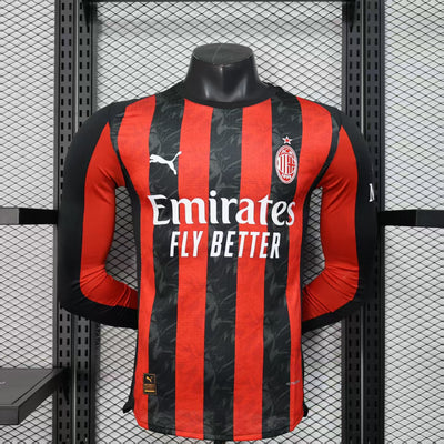 Spielerversion AC Mailand Trikot 25/26 Heim Langarm Fußballtrikot