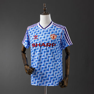 Man United Trikot 1990-92 Auswärts Retro Fußball-Trikotset