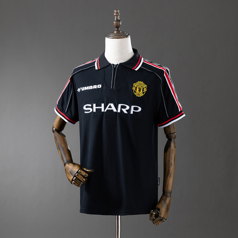 Man United Trikot 1998-99 Heim Schwarz Retro Fußballtrikot