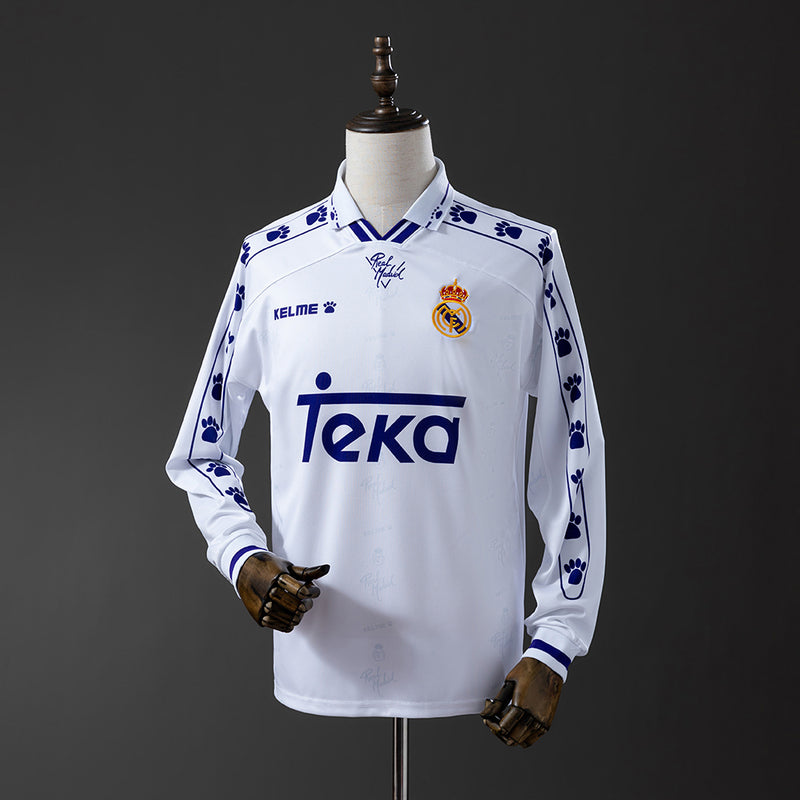 Real Madrid Trikot 1994/96 Heim Retro Fußball-Kit Langarm