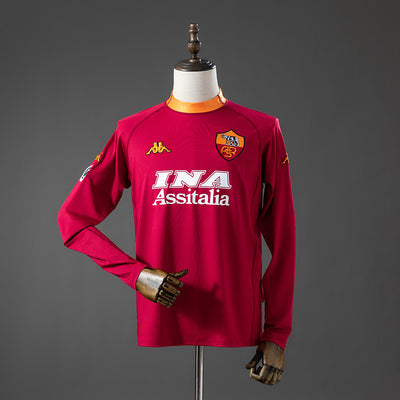 Retro Rom Heimtrikot 2000-01 Langarm Fußball Trikot