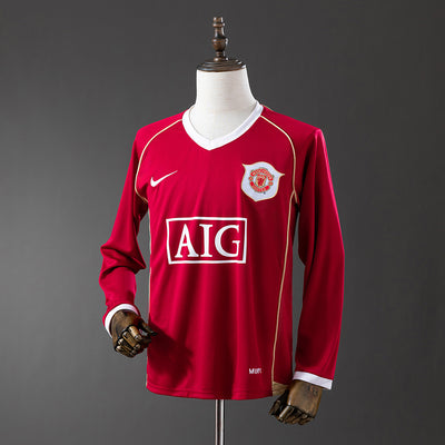 Man United Trikot 2006/07 Heim Retro Fußballtrikot Langarm