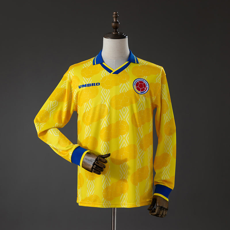 Kolumbien Originals Heimtrikot 1994 Retro Langarm Fußballtrikot