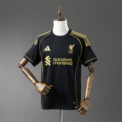 Liver Jersey 2025/26 Schwarzes Fußballtrikot Fans-Version