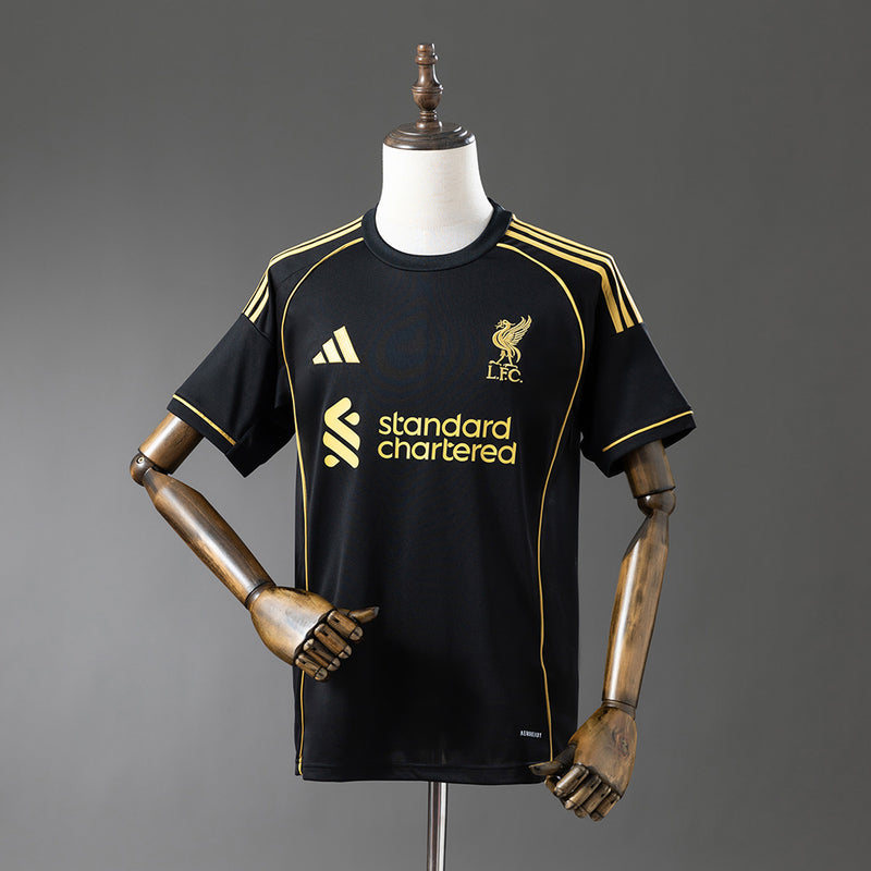 Liver Jersey 2025/26 Schwarzes Fußballtrikot Fans-Version
