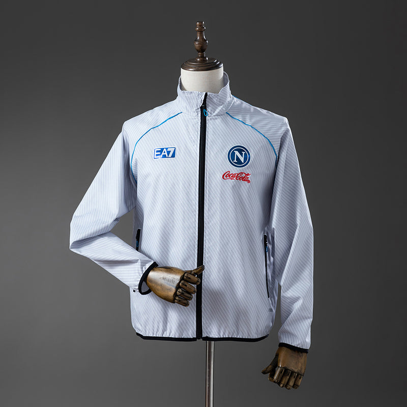 Napoli Windbreaker 2025/26 Weiße Fußballjacke