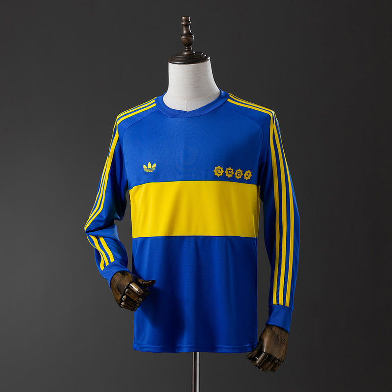 Boca Juniors Trikot 1981-82 Heim Retro Fußball Trikot Langarm