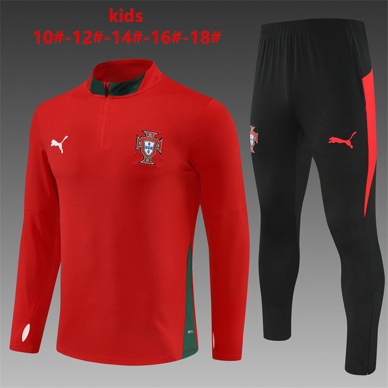 Kinder Portugal Trainingsanzüge 24/25 Fußballtrikot