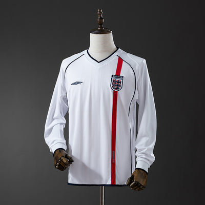 England Trikot 2002 Home Retro Fußball Trikot Langarm