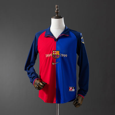 Barcelona Trikot 1899 1999 Jubiläum Retro Fußballtrikot Langarm