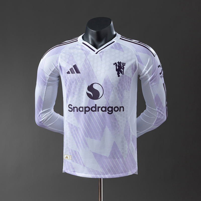 Man United Trikot 25/26 Auswärts Langarm Fußball-Trikot Spielerversion