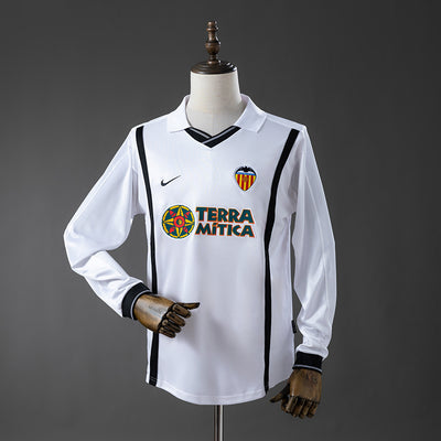 Valencia Heimtrikot 2000-01 Retro Langarm Fußballtrikot