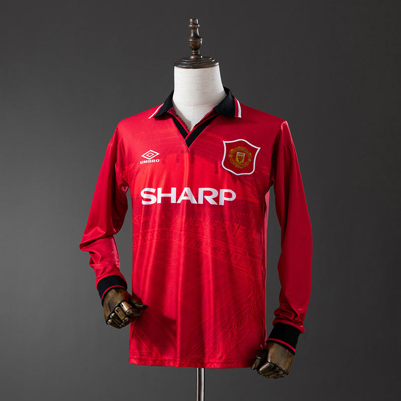 Man United Trikot 1994-96 Heim Retro Kit Langarm