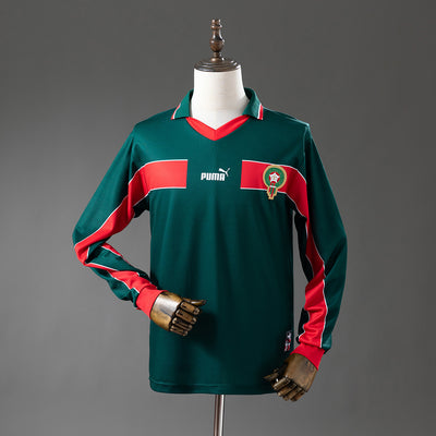 Marokko Trikot 1998 Heim Retro Fußballtrikot Langarm