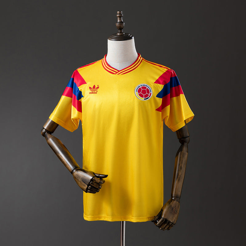 Kolumbien Trikot 1990 Home Retro Fußball-Kit