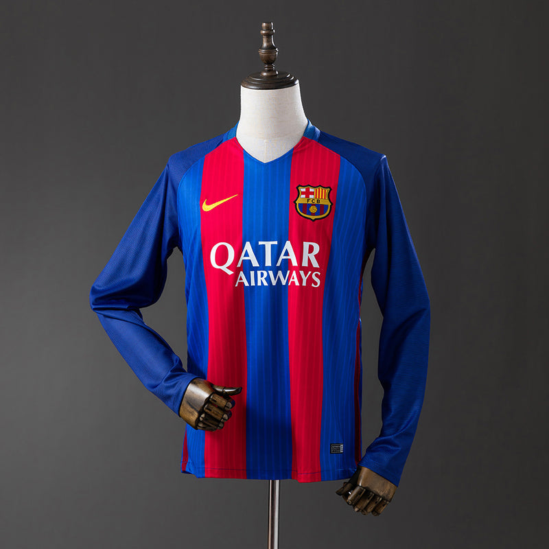 Barcelona Trikot 2016/17 Heim Retro Fußball Trikot Langarm