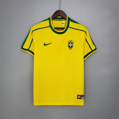 Brasilien Trikot Heim 1998 Retro Fußballmannschaft Fußballtrikot