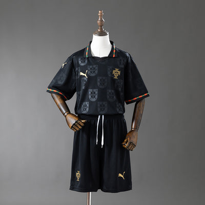 Kinder Portugal Trikot 25/26 Schwarz Fußballtrikot