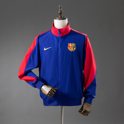 Barcelona Windbreaker 2025/26 Blau Rot Fußballjacke