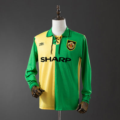 Man United Trikot 1992-94 Drittes Retro Fußballtrikot Langarm