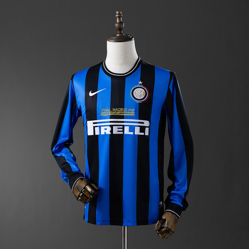 Inter Mailand Trikot 2009-10 Home Retro Fußballtrikot Langarm