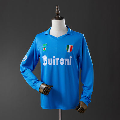 Napoli Trikot 1987-88 Heim Retro Fußball Trikot Langarm