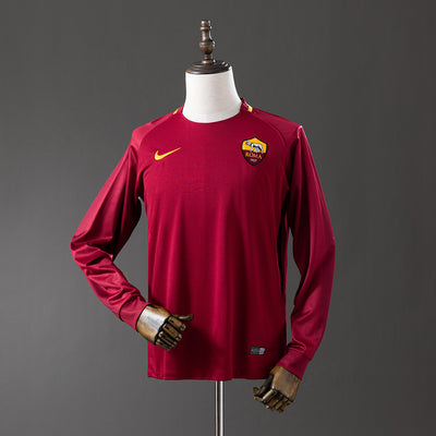 Rom Trikot 2017-18 Heim Retro Fußballtrikot Langarm