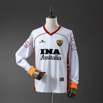 Rome Auswärtstrikot 1998-99 Retro Fußballtrikot Langarm