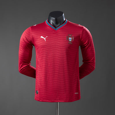 Spielerversion Portugal Heimtrikot WM 2026 Langarm-Fußballtrikot