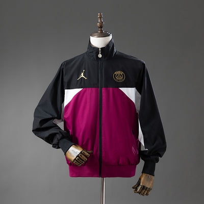 PSG Windrunner 2025/26 Schwarz & Psychedelisches Lila Fußballjacke