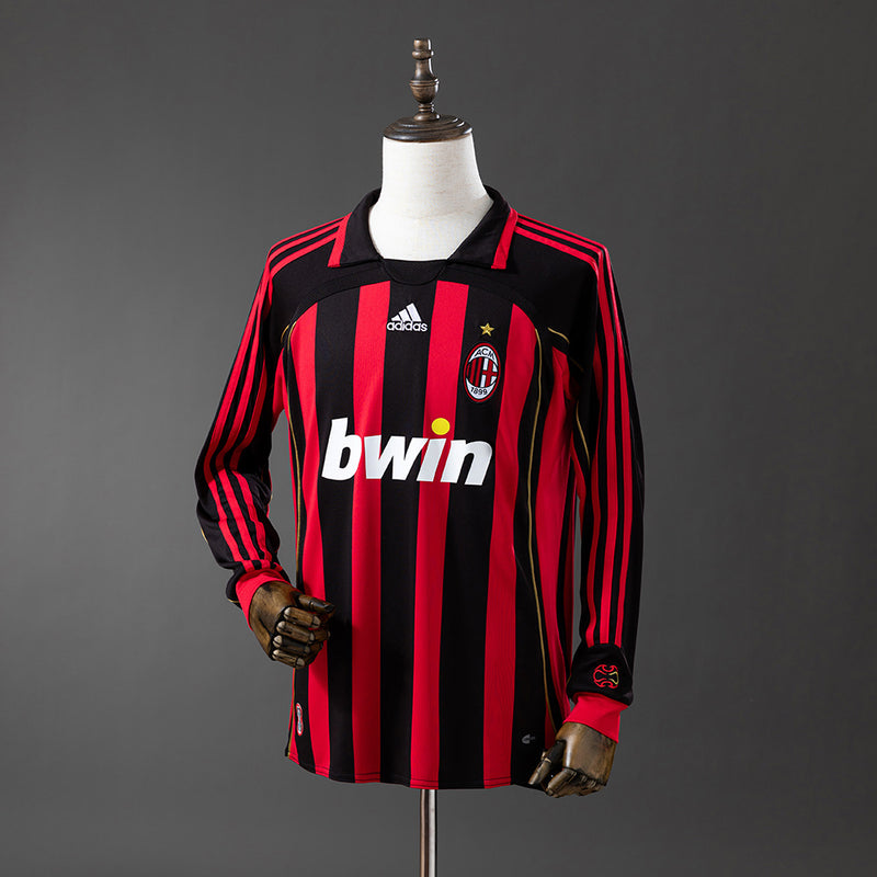 AC Mailand Trikot 2006-07 Heim Retro Fußball Trikot Langarm