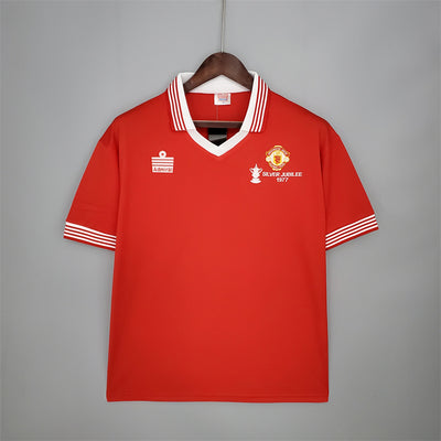 Man United Trikot Heimtrikot 1977 Retro Fußball Mannschafts-Shirt