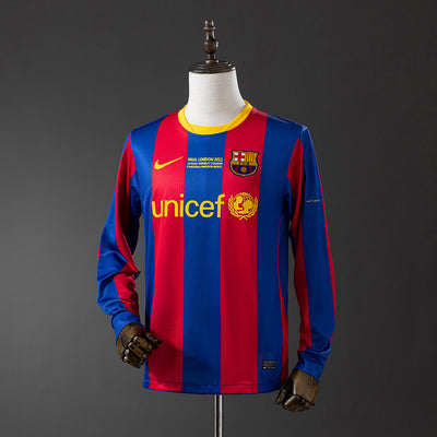 Barcelona Trikot 2010-11 Heim Retro Langarm