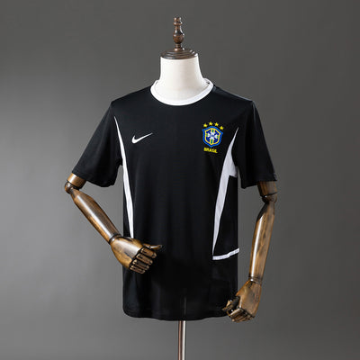Brasilien Trikot 2002 Schwarz Retro Fußball-Trikot