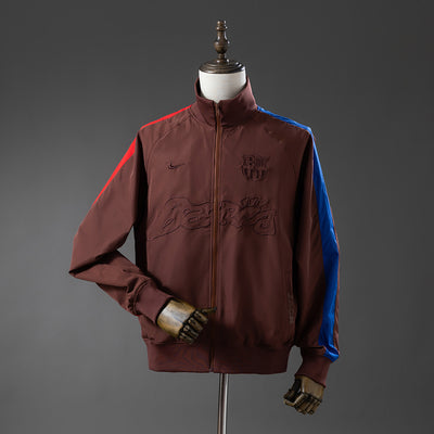 Barcelona x Travis Scott Windbreaker 2025/26 Braune Fußballjacke