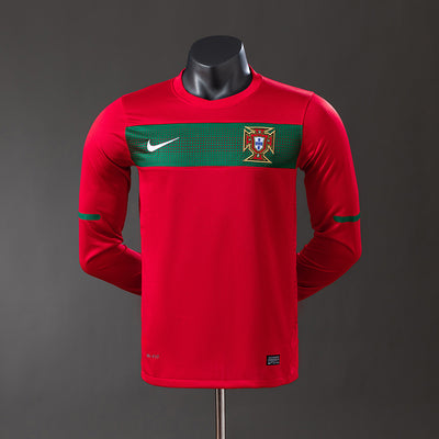 Portugal Trikot 2010 Home Retro Fußballset Langarm Spielerversion