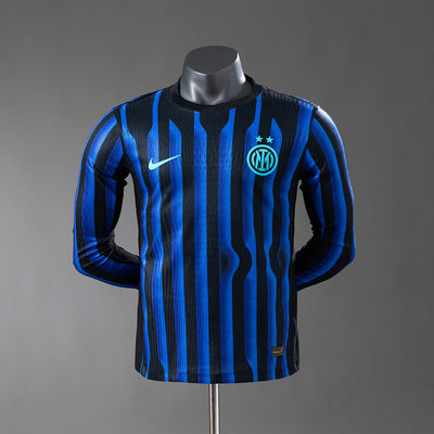 Spielerversion Inter Mailand Trikot 25/26 Heim Langarm Fußballausrüstung