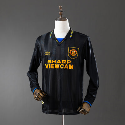 Man United Trikot 1993-95 Auswärts Retro Fußballtrikot Langarm