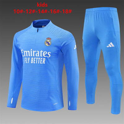 Kinder Real Madrid Trainingsanzüge 25/26 Fußball Trikot