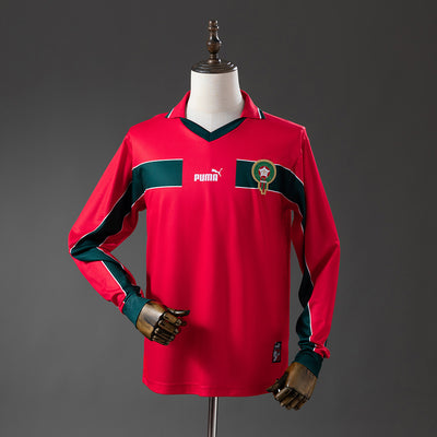 Marokko Trikot 1998 Drittes Retro-Fußballtrikot Langarm