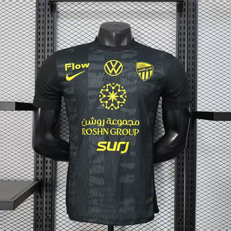 Spielerversion Al-Ittihad Jeddah Trikot 25/26 Schwarz Fußball Kit Fußballtrikot