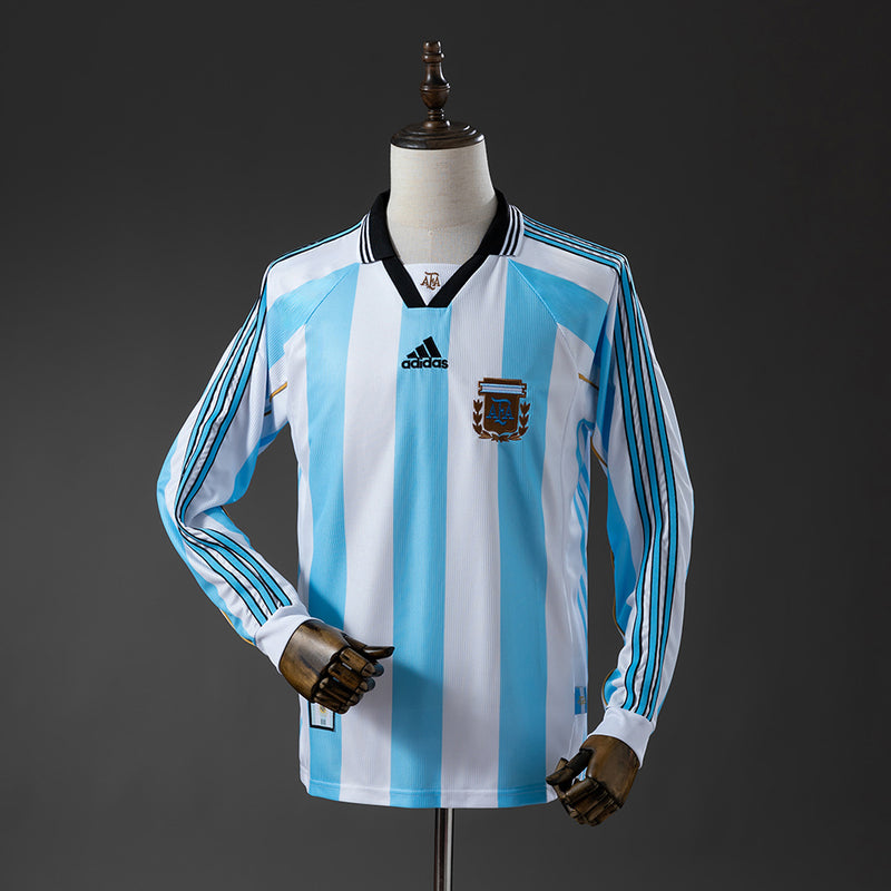 Argentinien Trikot 1998 Heim Retro Fußball Trikot Langarm