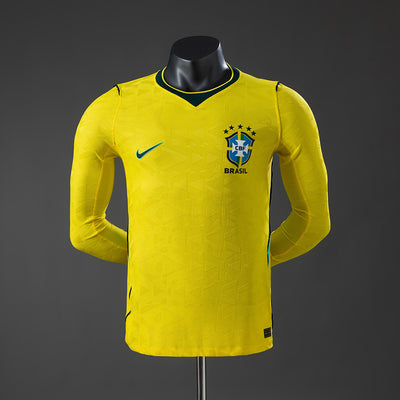 Spielerversion Brasilien Heimtrikot WM 2026 Langarm Fußballtrikot